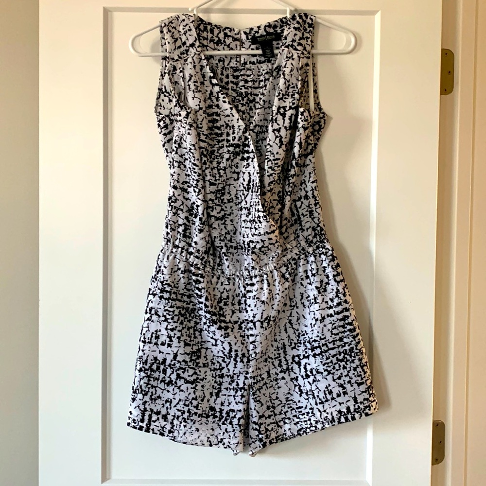White House Black Market black and white romper